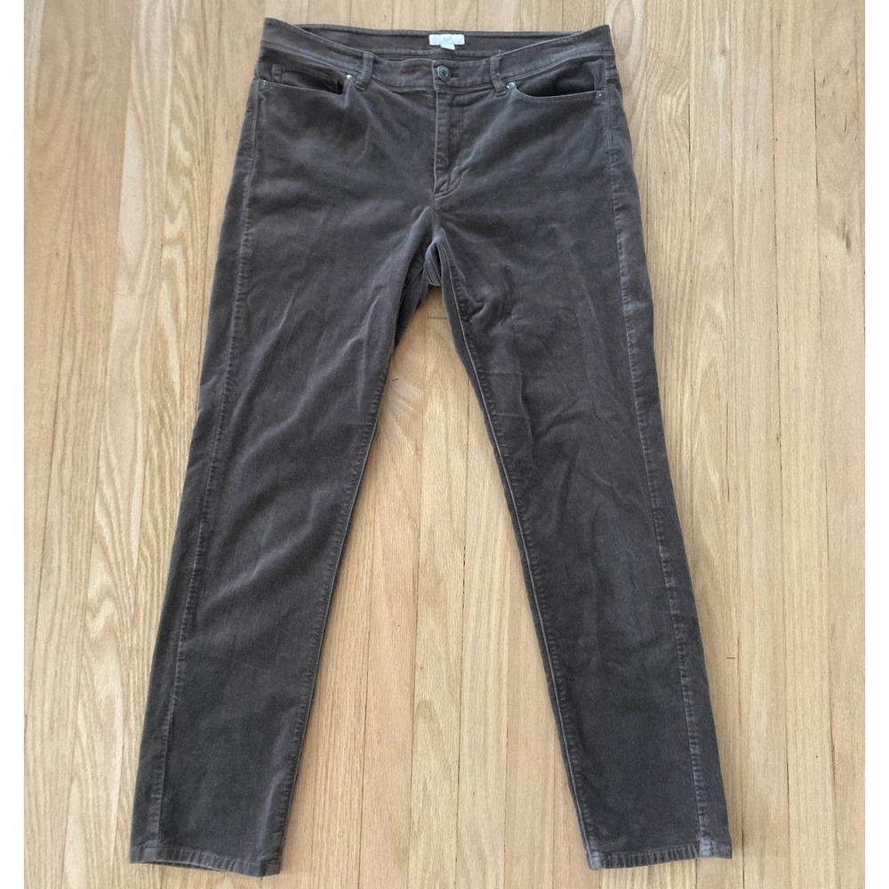 J Jill Womens 8 Chocolate Brown Corduroy Pants Velvet Basics Essentials Classics